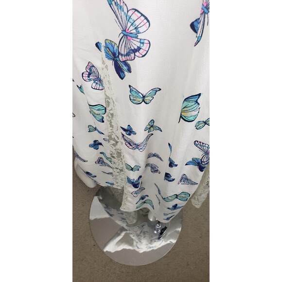 Candie's Dress Womens XS White Butterfly Print Lace Maxi Fairycore Summer Boho - Picture 6 of 9
